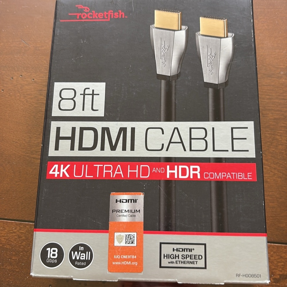 New in Box - Rocketfish 8ft HDMI Cable